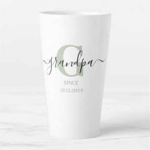 Großvater Elegant Schrift Monogramm Silber Grün Milchtasse