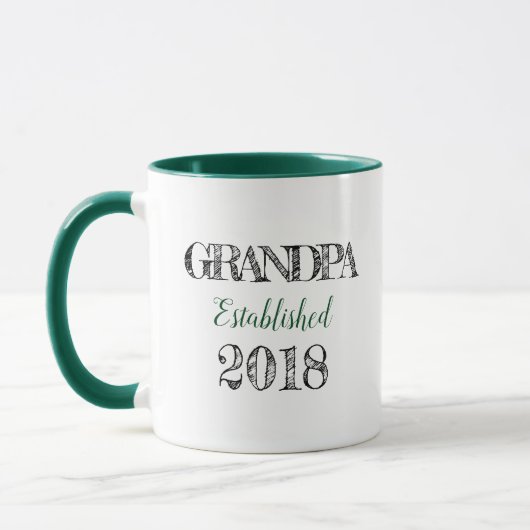 Großvater Est. Geschenk-Tasse 2018 Tasse (Links)