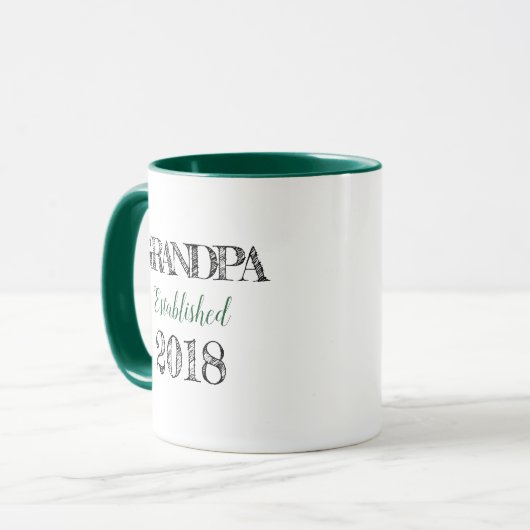 Großvater Est. Geschenk-Tasse 2018 Tasse (Vorderseite Links)