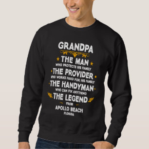 Großvater Familie Zitat USA City Apollo Beach Flor Sweatshirt