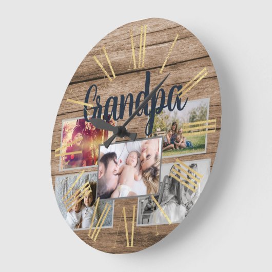 Großvater-Fotos für rustikale Holzfräsen Große Wanduhr (Winkel)