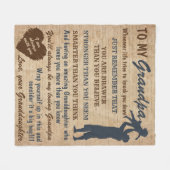 Großvater Geschenk von Großtochter Retro Opa Fleecedecke (Vorderseite (Horizontal))