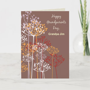 Großvater Großeltern Day Brown Wildblumen Karte