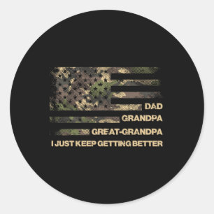 Großvater Großer Opa Camouflage Flaggensieger Groß Runder Aufkleber