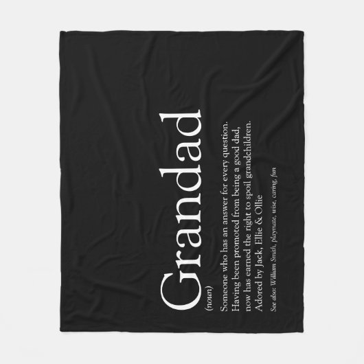 Großvater Großvater - Definition Fleecedecke (Vorderseite)