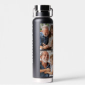 Großvater | Großvater Einfach 4 Foto Schwarz Trinkflasche (Rückseite)