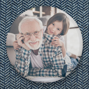 Großvater Großvater Großvater Volles Foto Button