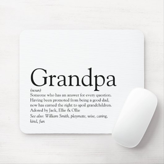 Großvater Großvater Papa Definition Spaß Mousepad (Mit Mouse)