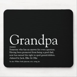 Großvater Großvater Papa Schwarz Definition Mousepad
