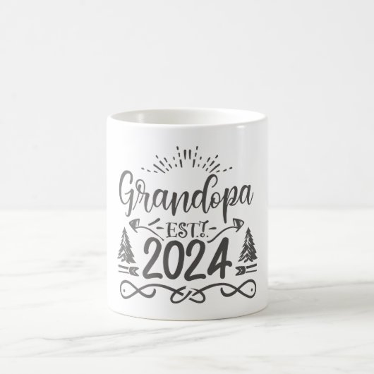 Großvater im Jahr 2024, befördert zu Opa Est. 2024 Kaffeetasse (Mittel)