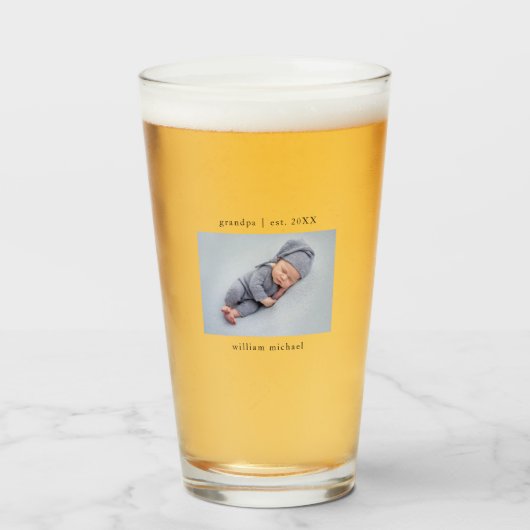 Großvater Jahr als neues Großkind Glas (Vorne (Gefüllt))