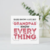 Großvater kennen alles, Großvater am Vatertag Karte (Stehend Vorderseite)