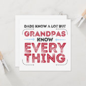 Großvater kennen alles, Großvater am Vatertag Karte (Vorderseite/Rückseite Beispiel)