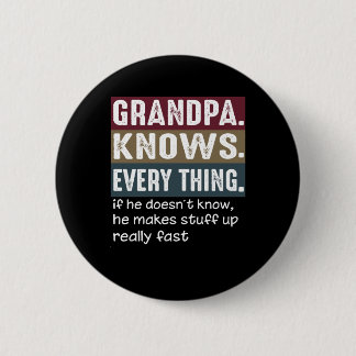 Großvater kennt alles Vintage Grumpy-Zitate Button