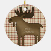 Großvater-kleiner Jäger-rustikales Blockhaus Keramik Ornament (Hinten)