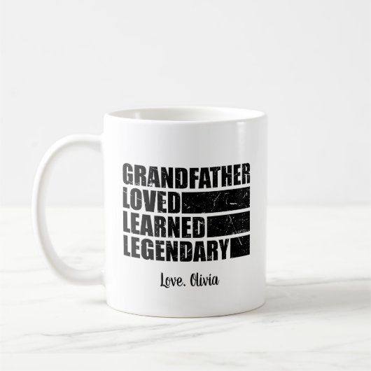 Großvater liebt gelernte Legendäre Personalisiert Kaffeetasse (Links)
