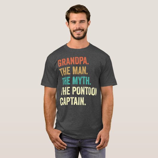 Großvater Man Myth Pontoon Captain s's Men T-Shirt (Vorne ganz)