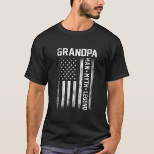 Großvater-Mann-Mythos Legend American Flag Vaterta T-Shirt