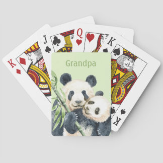Großvater mit Großkindkarton | Pandas Spielkarten