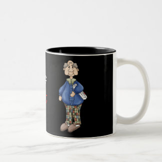 Großvater mit Zeitungs-Entwurf Zweifarbige Tasse