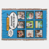 Großvater Modern Foto Collage Spaß blau Decke (Vorderseite)