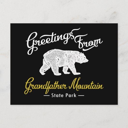 Großvater Mountain Staat Park Bear Postkarte (Vorderseite)