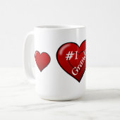 Großvater Mug/#1 mit Herzen Kaffeetasse (Vorderseite Links)