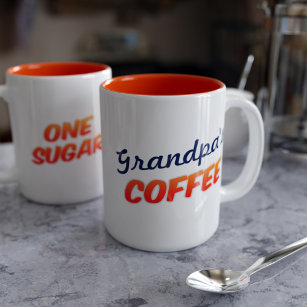 Großvater Opa One Sugar Orange Zweifarbige Tasse