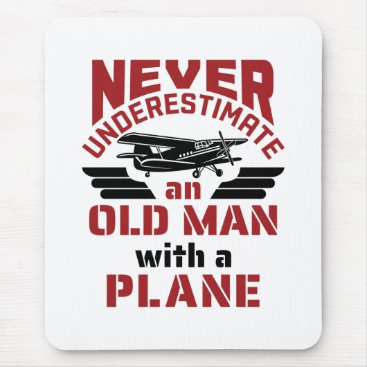 Großvater Pilot Alter Mann mit Flugzeug Mousepad (Vorne)