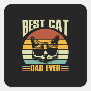 Großvater Quotes Bester Cat Vater je Quadratischer Aufkleber