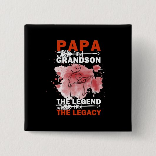 Großvater Quotes | Papa und Grandson Button (Vorderseite)
