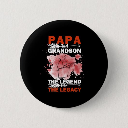 Großvater Quotes | Papa und Grandson Button (Vorderseite)
