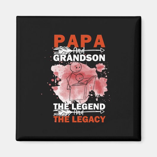 Großvater Quotes | Papa und Grandson Magnet (Vorne)