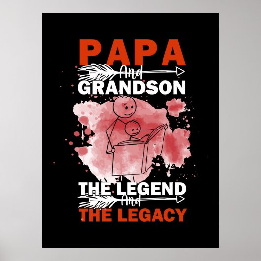 Großvater Quotes | Papa und Grandson Poster (Vorne)
