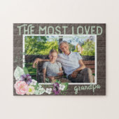 Großvater - Rustikaler Holzrahmen Puzzle (Horizontal)