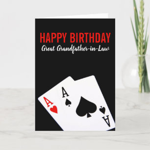 Großvater-Schwiegervater-Poker Geburtstagskarte Karte