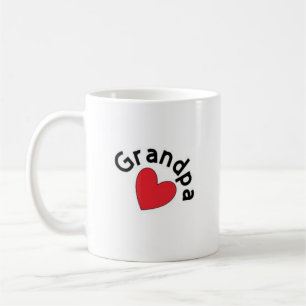 Großvater-Tasse mit rotem Herzen Kaffeetasse