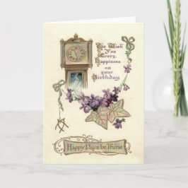 Großvater-Uhr Vergessen-Ich-Nicht-Blätter Karte