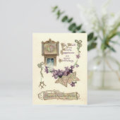 Großvater-Uhr Vergessen-Ich-Nicht-Blätter Postkarte (Stehend Vorderseite)