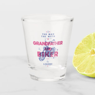 Großvater und Biker der Mann der Mythos der Legend Schnapsglas
