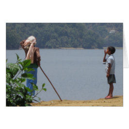 Großvater und Grandson am Phewa-See