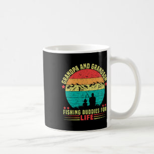 Großvater und Großfischer, die für das Leben 1 Kaffeetasse