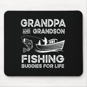 Großvater und Großfischer, die für lebenslanges Ge Mousepad