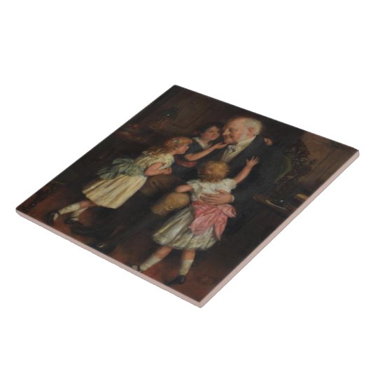 Großvater und Großtöchter (von Joseph Clark) Fliese (Seite)