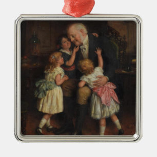 Großvater und Großtöchter (von Joseph Clark) Ornament Aus Metall