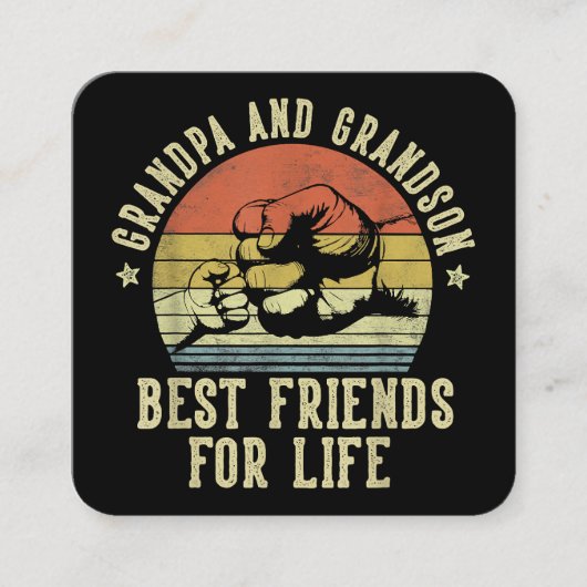 Großvater und Großvater Beste Freunde des Lebens Quadratische Visitenkarte (Vorderseite)