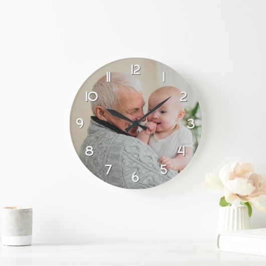 Großvater und Großvater Foto Große Wanduhr (Zuhause)