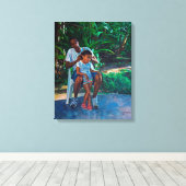 Großvater und Kind 2010 Leinwanddruck (Insitu (Holzboden))