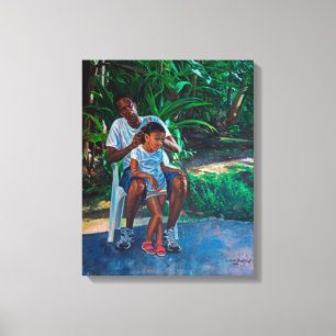 Großvater und Kind 2010 Leinwanddruck