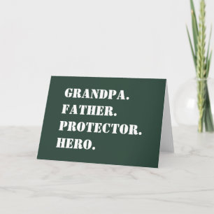 Großvater Vater Protector Helden Text Vatertag Karte
